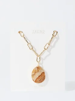 PARFOIS Collar Con Piedra Marr&oacute;n Hot