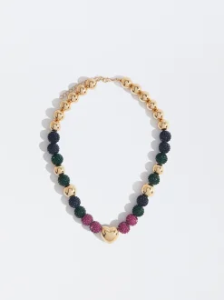 PARFOIS Collar Coraz&oacute;n Con Cristales Multicolor Multicor Online