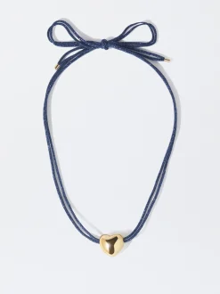 PARFOIS Collar Coraz&oacute;n Dorado Azul Clearance