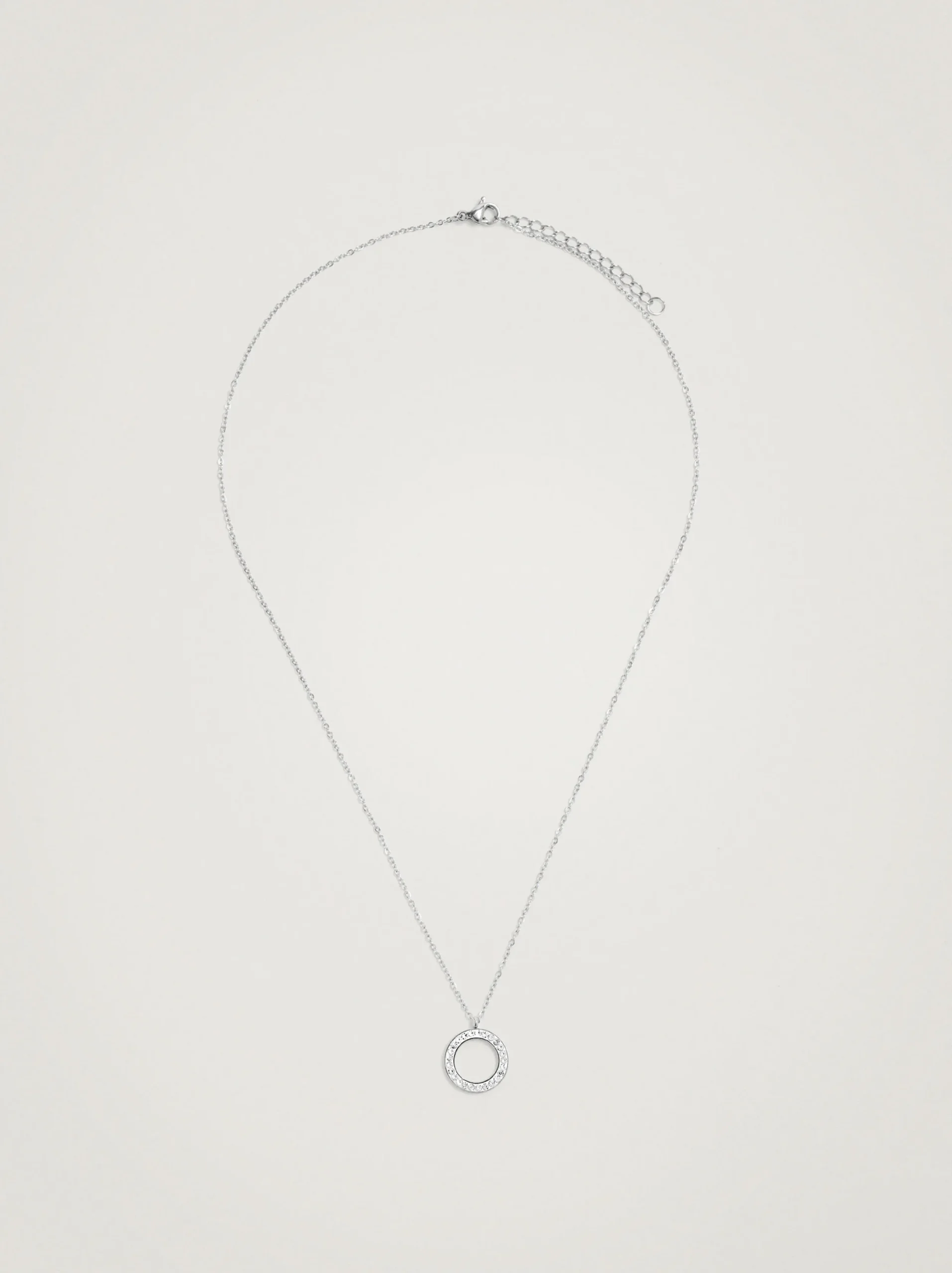 PARFOIS Collar Corto De Acero Con Cristales Plateado Best Sale
