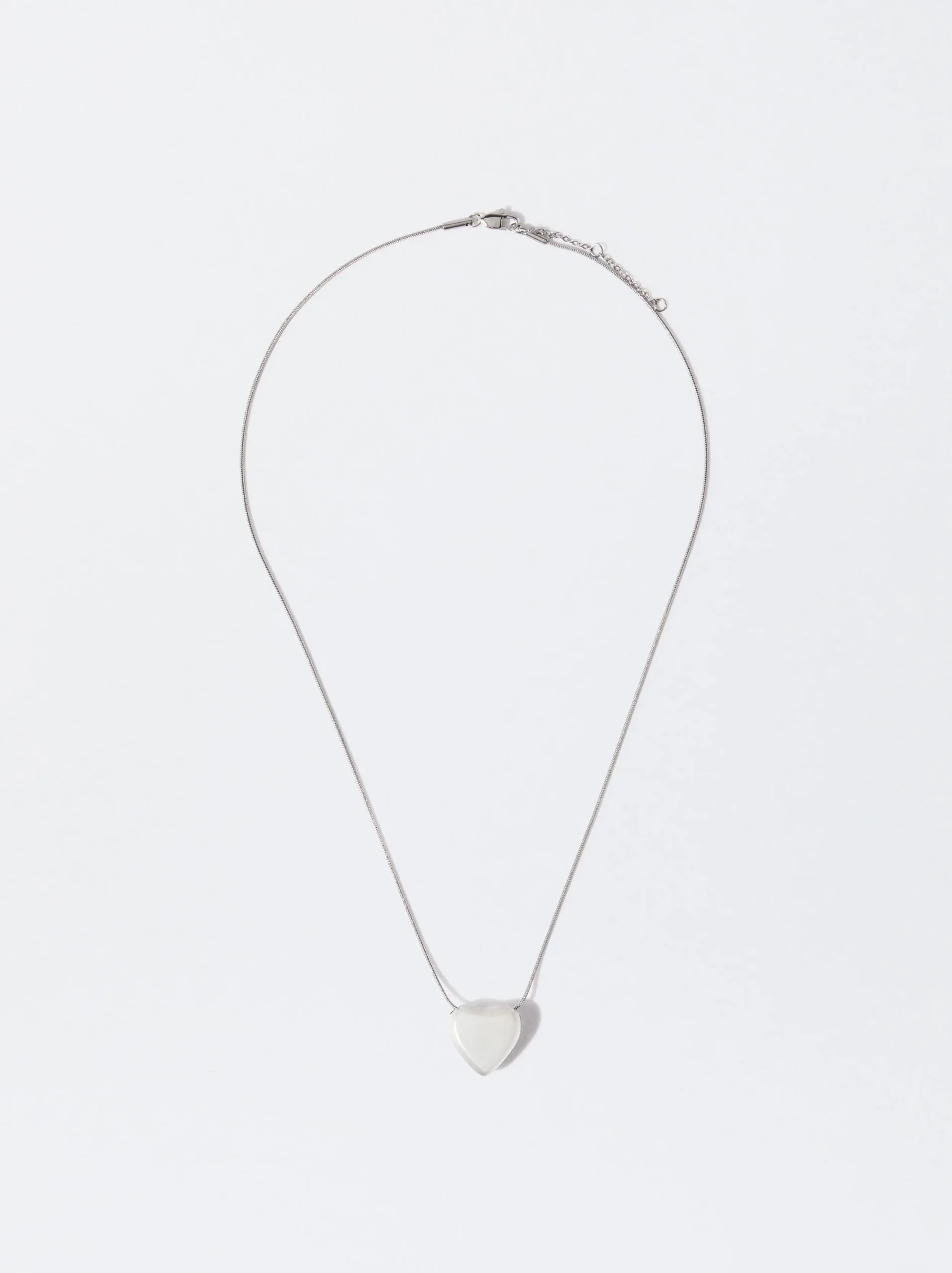 PARFOIS Collar De Acero Con Coraz&oacute;n Plateado Flash Sale