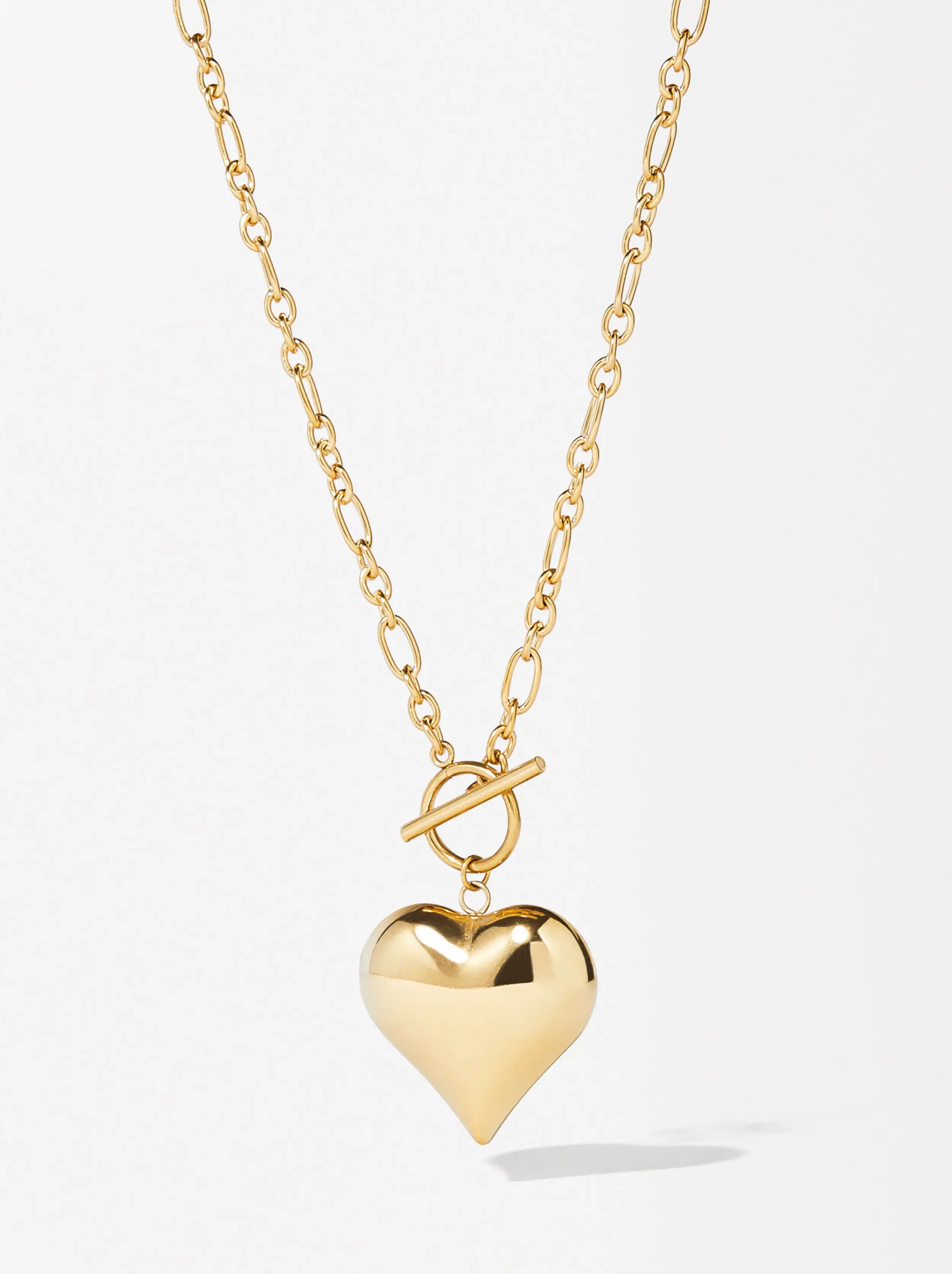 PARFOIS Collar De Acero Con Coraz&oacute;n Dorado Outlet