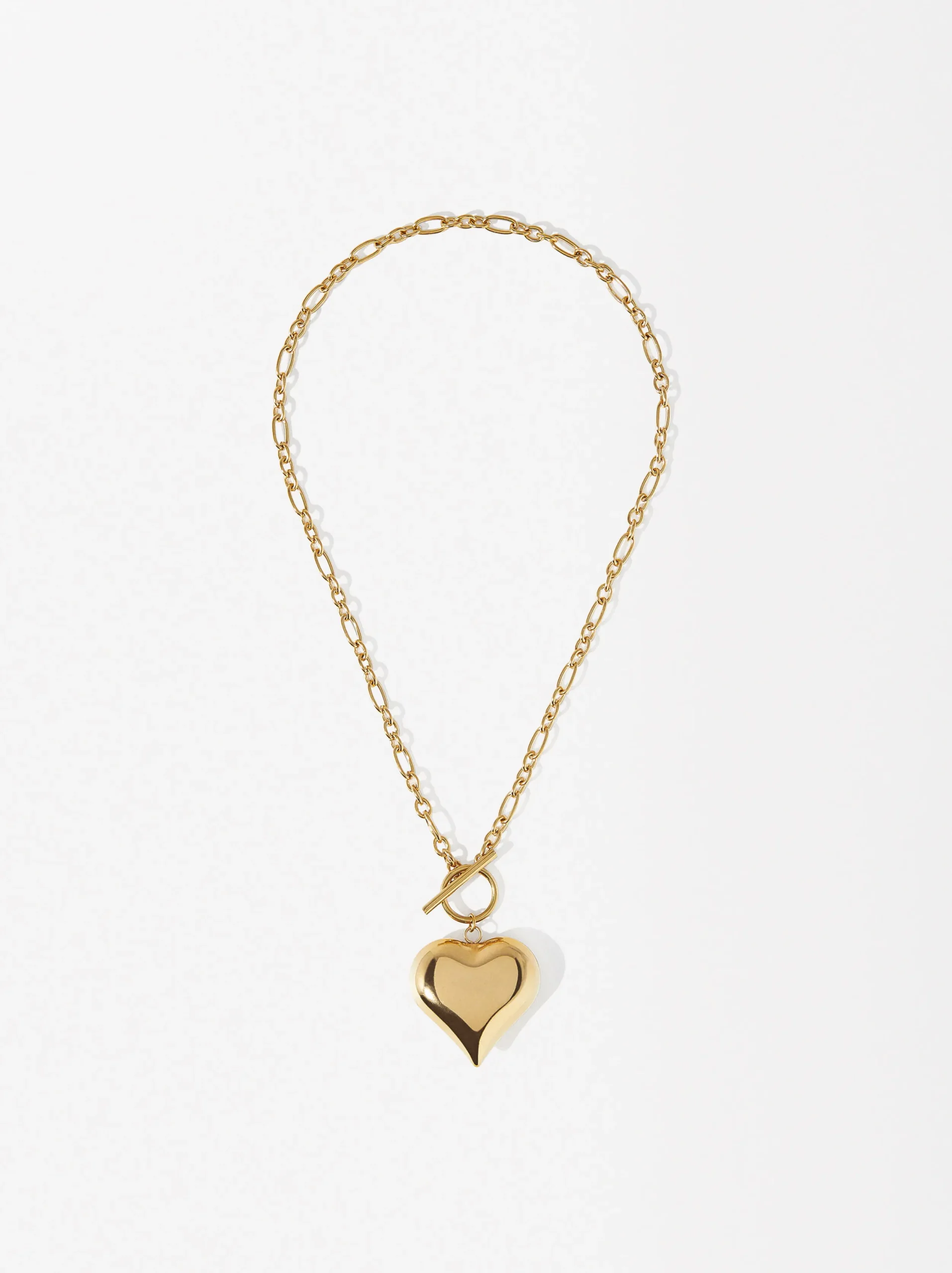 PARFOIS Collar De Acero Con Coraz&oacute;n Dorado Outlet