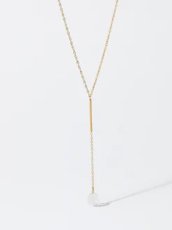 PARFOIS Collar De Acero Con Cristales Dorado Discount