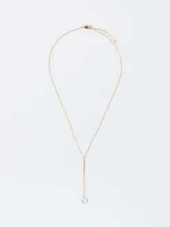 PARFOIS Collar De Acero Con Cristales Dorado Discount