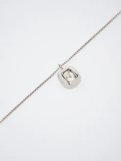 PARFOIS Collar De Acero Con Cristales Plateado Fashion