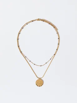 PARFOIS Collar De Acero Con Medalla Azul Shop