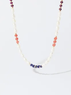 PARFOIS Collar De Acero Con Perla De Agua Dulce Blanco Flash Sale