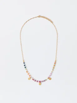PARFOIS Collar De Acero Con Perlas De Agua Dulce Multicor Clearance