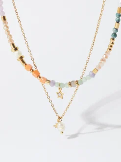 PARFOIS Collar De Acero Con Perla De Agua Dulce Multicor Fashion