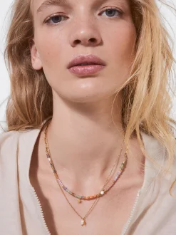 PARFOIS Collar De Acero Con Perla De Agua Dulce Multicor Fashion