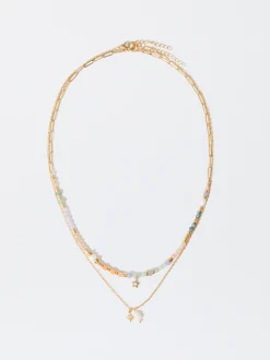 PARFOIS Collar De Acero Con Perla De Agua Dulce Multicor Fashion