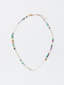 PARFOIS Collar De Acero Con Piedra Blanco Best