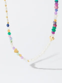 PARFOIS Collar De Acero Con Piedra Blanco Best