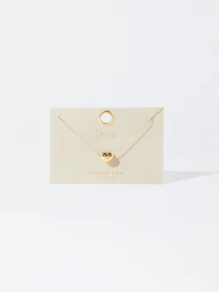 PARFOIS Collar De Acero Coraz&oacute;n Dorado Fashion