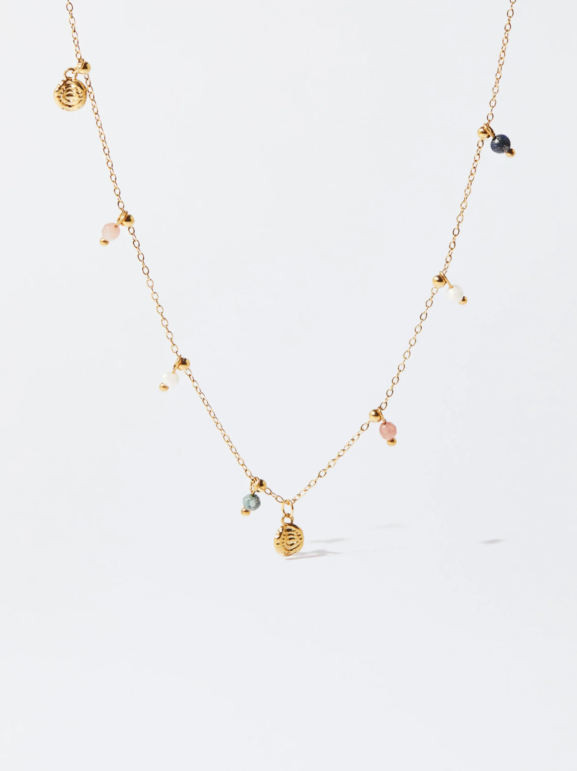 PARFOIS Collar De Acero Dorado Multicor Flash Sale