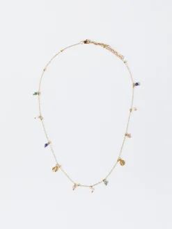 PARFOIS Collar De Acero Dorado Multicor Flash Sale