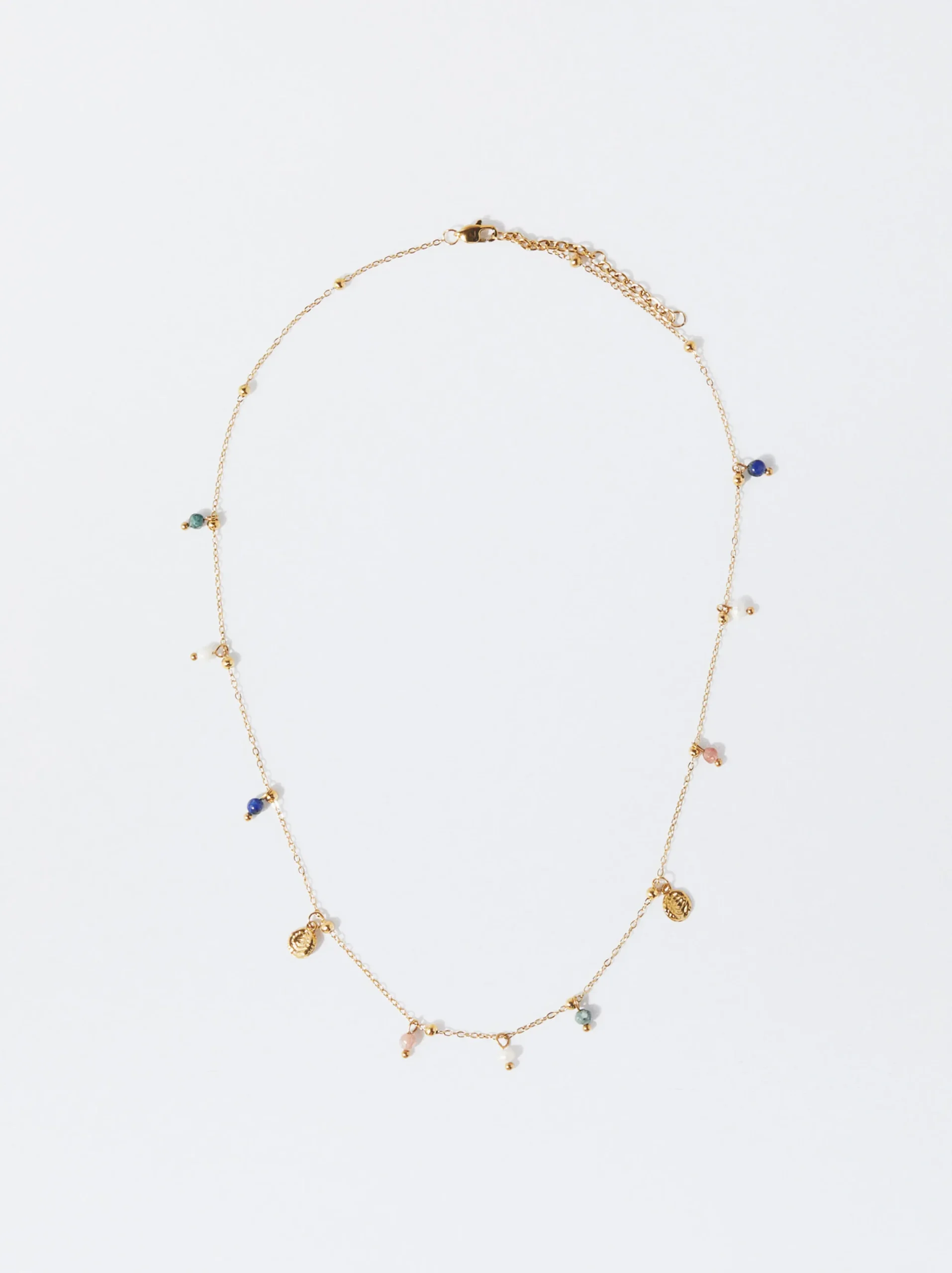 PARFOIS Collar De Acero Dorado Multicor Flash Sale