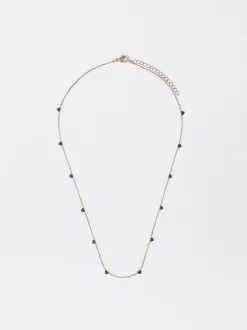 PARFOIS Collar De Acero Dorado Azul Flash Sale