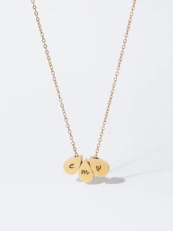 PARFOIS Collar De Acero Con Colgante Personalizable Dorado Best