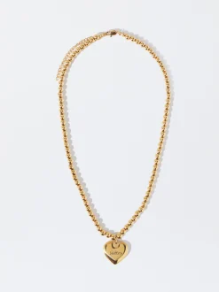 PARFOIS Collar De Acero Coraz&oacute;n Personalizable Dorado Best