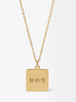 PARFOIS Collar De Acero Con Colgante Personalizable Dorado Hot