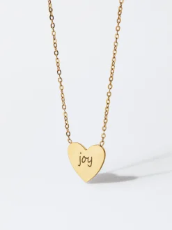 PARFOIS Collar De Acero Coraz&oacute;n Personalizable Dorado Flash Sale