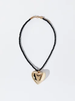 PARFOIS Collar De Cuerda Con Coraz&oacute;n Negro Cheap