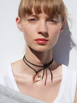 PARFOIS Collar De Cuerda Con Coraz&oacute;n Negro Best