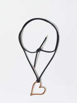 PARFOIS Collar De Cuerda Con Coraz&oacute;n Negro Best