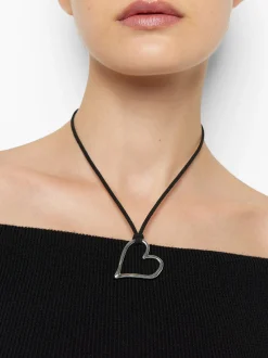 PARFOIS Collar De Cuerda Con Coraz&oacute;n Plateado Online