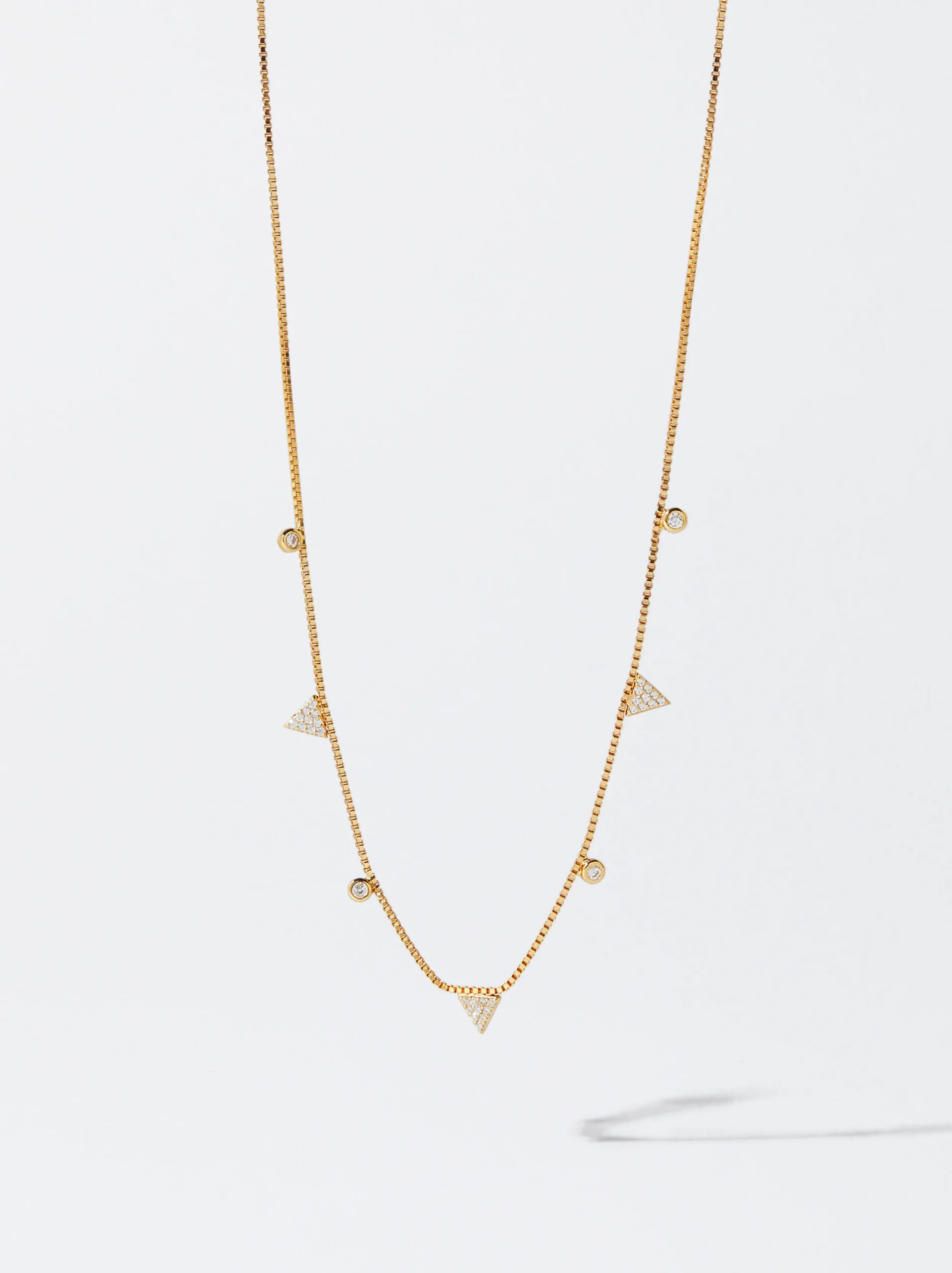 PARFOIS Collar De Plata 925 Con Circonitas Dorado Discount