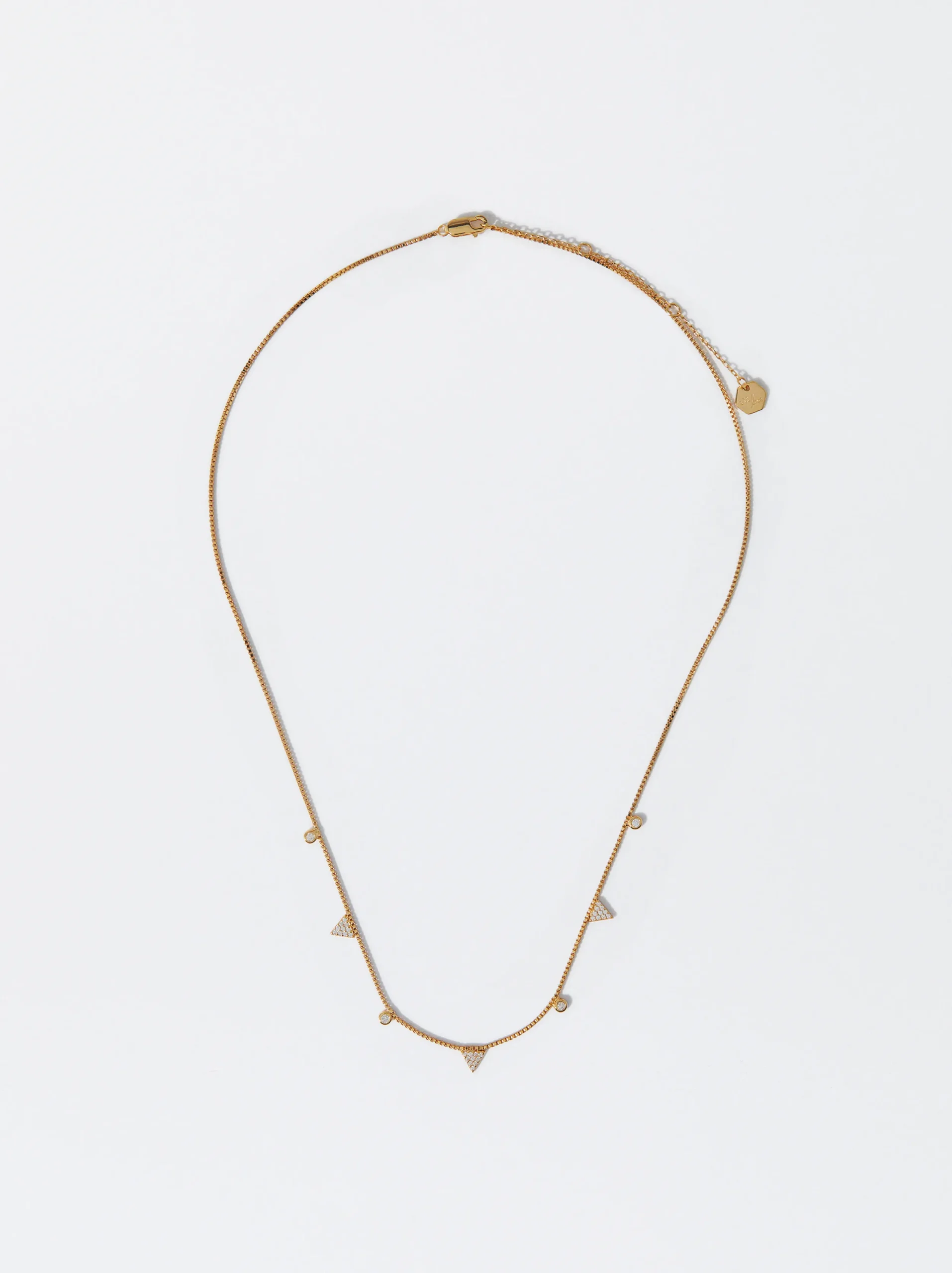 PARFOIS Collar De Plata 925 Con Circonitas Dorado Discount