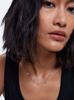 PARFOIS Collar De Plata 925 Con Estrellas Plateado Fashion