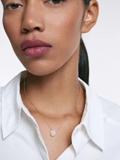 PARFOIS Collar De Plata 925 Con Piedra - Cuarzo do Rosa Store