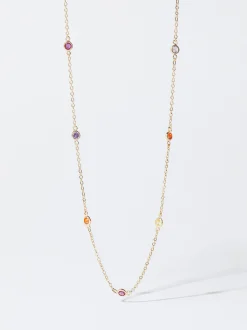 PARFOIS Collar Dorado Con Circonitas Multicor Fashion