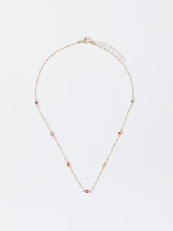 PARFOIS Collar Dorado Con Circonitas Multicor Fashion