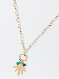 PARFOIS Collar Dorado Con Colgante Multicor Best