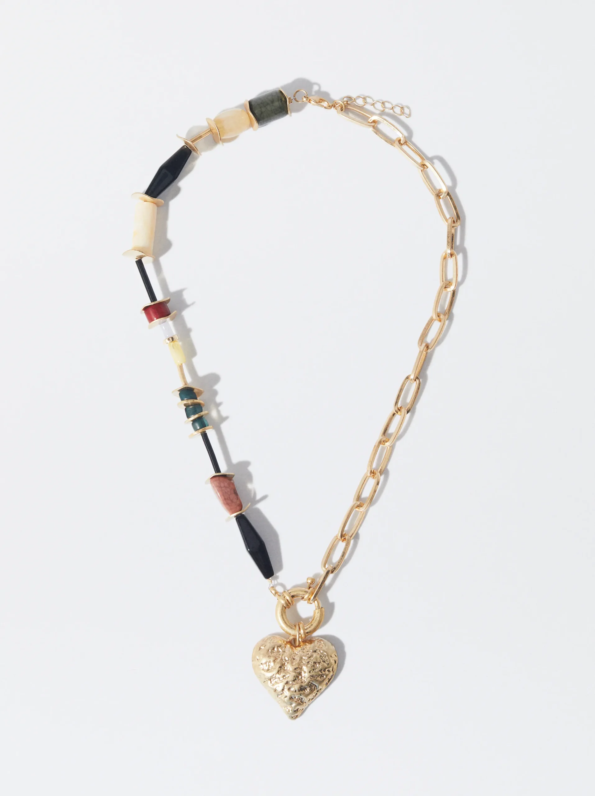 PARFOIS Collar Dorado Con Corazón Multicor Hot