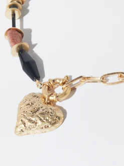PARFOIS Collar Dorado Con Corazón Multicor Hot