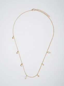 PARFOIS Collar Con Perla Y Medialuna Dorado Discount