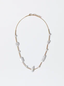 PARFOIS Collar Con Perlas Dorado New