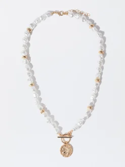 PARFOIS Collar Con Perlas Dorado Clearance