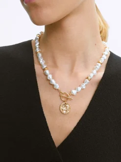 PARFOIS Collar Con Perlas Dorado Clearance