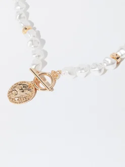 PARFOIS Collar Con Perlas Dorado Clearance