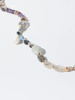 PARFOIS Collar Dorado Con Piedras Multicor Cheap