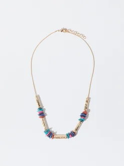 PARFOIS Collar Dorado Con Resina Multicor Clearance