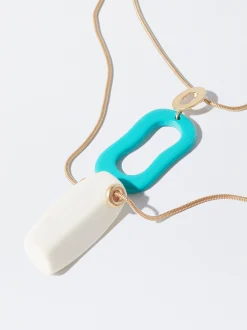 PARFOIS Collar Dorado Con Resina Multicor Best Sale