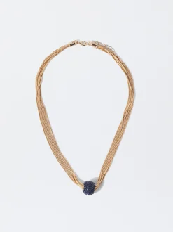 PARFOIS Collar Dorado Detalle Cristales Sale