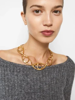PARFOIS Collar Ojos Dorado Flash Sale